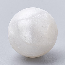 Honeyhandy Food Grade Eco-Friendly Silicone Beads, Round, Snow, 8~10mm, Hole: 1~2mm