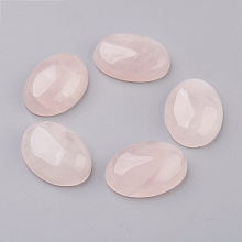 Natural Rose Quartz Flat Back Cabochons, Oval, 25x18x7~7.5mm