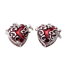 ARRICRAFT 2 pcs Red Heart Brass Prayer Wish Craft Photo Frame Locket Box Necklace Pendants