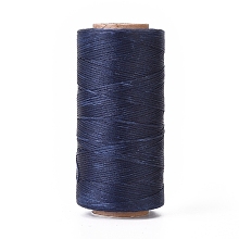 Honeyhandy Waxed Polyester Cord, Micro Macrame Cord, Waxed Sewing Thread, Flat, Midnight Blue, 0.8mm, about 284.33 yards(260m)/roll