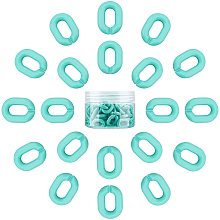 Gorgecraft Acrylic Linking Rings, Quick Link Connectors, For Jewelry Chains Making, Oval, Aquamarine, 19x14x4.5mm, Hole: 11x5.5mm; 100pcs/box