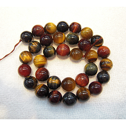 ARRICRAFT Gemstone Beads, Colorful Tiger Eye, Grade A, Round, Colorful, 8mm, Hole: 1mm, 46pcs/strand 15.2 inches