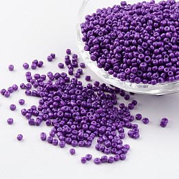 Honeyhandy 12/0 1.5~2mm Baking Paint Glass Seed Beads Loose Spacer Beads, Medium Orchid Hole: 0.5~1mm, about 2890pcs/50g