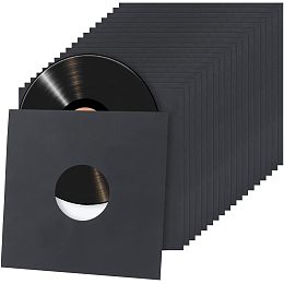 BENECREAT 20Pcs 12" Vinyl Record Sleeves Paper Poly Lined Record Inner Covers for LP Vinyl Records Anti Static Record Sleeves with PE Film Lined for Record Protection, Black