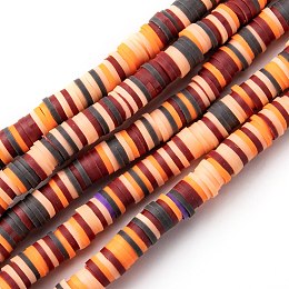 Honeyhandy Handmade Polymer Clay Beads Strands, for DIY Jewelry Crafts Supplies, Heishi Beads, Disc/Flat Round, Light Salmon, 6x0.5~1mm, Hole: 1.8mm, about 290~320pcs/strand, 15.75 inch~16.14 inch(40~41cm)