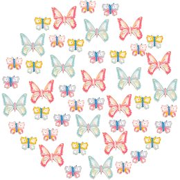 SUNNYCLUE 50Pcs 5 Styles Butterfly Cabochons Colorful Resin Flying Animal Slime Charms Butterfly Beads Buttons Flatback for DIY Jewelry Making Scrapbooking Embellishments Crafts Supplies