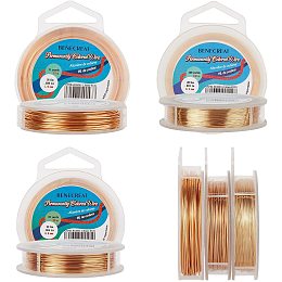 BENECREAT 4 Color 262 Yards Silver Copper Wire 26 Gauge Tarnish Resistant  Jewelry Beading Wire Gold Craft Wire for Jewelry Making Supplies and Craft  
