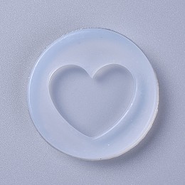 Honeyhandy Silicone Molds, Resin Casting Molds, For UV Resin, Epoxy Resin Jewelry Making, Heart, White, 53x8mm, Heart: 25x34mm