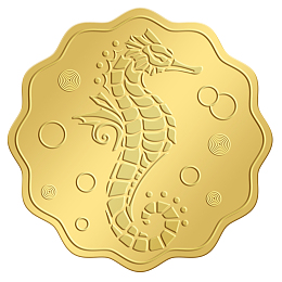 CRASPIRE 2 Inch Envelope Seals Stickers Seahorse 100pcs Embossed Foil Seals Adhesive Gold Foil Seals Stickers Label for Wedding Invitations Envelopes Gift Packaging