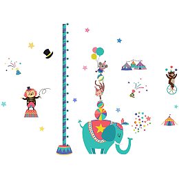 ARRICRAFT 3pcs/Set Family Height Growth Chart Wall Sticker Circus Animals Self-Adhesive Height Wall Sticker for Bedoom Nursery Living Room Decor 35"x15"