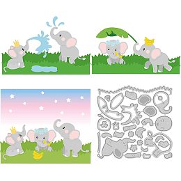 BENECREAT Elephant Metal Cutting Dies Stencil Animal Carbon Steel Embossing Tool Die Cut 4.1x4.2inch for Card Making Album Paper Scrapbooking DIY Dies Craft