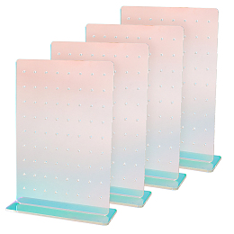SUPERFINDINGS Acrylic Earring Display Stands, with Pedestal, Rectangle, Colorful, Finished Product: 5x13x18.1cm, about 2pcs/set
