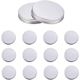 BENECREAT 15 Pack 3.5" x 0.5" Replacement Aluminum Screw Lids with White Gasket for Plastic and Glass Mason Storage Jars