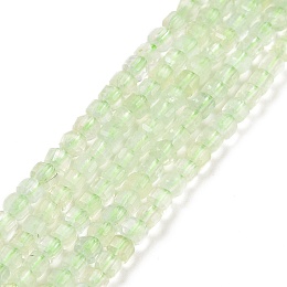 Natural Prehnite Beads Strands, Faceted, Cube, 2.5x2.5x2.5mm, Hole: 0.5mm, about 186~188pcs/strand, 15.16~15.35 inch(38.5~39cm)