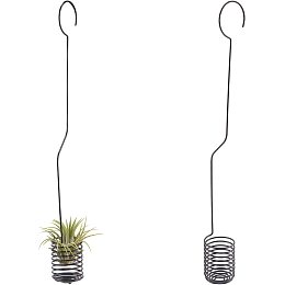 AHANDMAKER 2 Pack Air Plant Hanger, Hanging Air Plants Live Iron Spiral Flower Stand, Black Air Plant Container Tillandsia Holder for Displaying Air Plant, Home Office Yard Decoration
