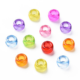 Honeyhandy Transparent Acrylic Beads, Rondelle, Mixed Color, 9x5.5mm, Hole: 3.5mm, about 1770pcs/500g