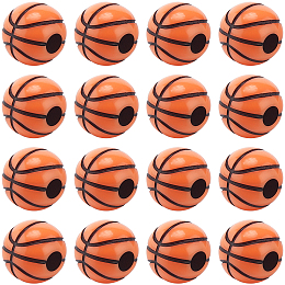 SUNNYCLUE 1 Bag 150Pcs Acrylic Basketball Beads Sports Beads Bulk Big Hole Yellow Sport Basket Ball Bead for Jewelry Making Beads Supplies DIY Crafts Necklaces Bracelets Hair Ties Keychains Adults