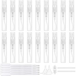 BENECREAT 80PCS 3ml Mini Plastic Clear Spray Bottles Portable Perfume Mouthwash Atomizers with 6PCS 1ml Pipettes, 2PCS Funnels and 2PCS Plastic Pump for Travel Perfume and Essential Oil