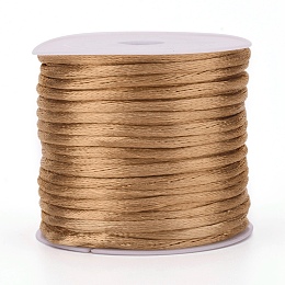 Honeyhandy 30M Nylon Rattail Satin Cord, Beading String, for Chinese Knotting, Jewelry Making, Peru, 1mm, about 32.81 Yards(30m)/Roll