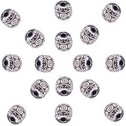 NBEADS 100 Pcs 6mm Barrel Tibetan Style Alloy Beads, Antique Silver Metal Spacer Beads Column Loose Connector Charm Beads for DIY Bracelet Necklace Jewelry Making