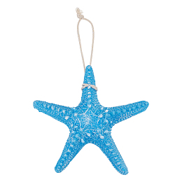 GORGECRAFT 16x16cm Resin Starfish Ornaments Large Seaside Hanging Wall Decoration Mediterranean Style Light Blue Beach Starfish Pendant Home Restaurant Bedroom Bathroom Wedding Party Photo Props Decor