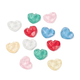 Arricraft Opaque Resin Cabochons, Heart, Mixed Color, 18x21x7mm