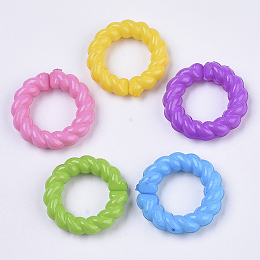 Honeyhandy Opaque Acrylic Linking Rings, Round Ring, Mixed Color, 21x5mm, Inner Dameter: 12mm, about 580pcs/500g