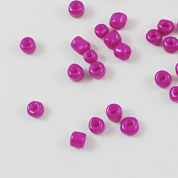 Honeyhandy Baking Paint Glass Seed Beads, Magenta, 8/0, 3mm, Hole: 1mm, about 10000pcs/bag