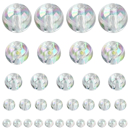 Honeyhandy 800Pcs 5 Sizes Eco-Friendly Transparent Acrylic Beads, Round, Clear, 3~10mm, Hole: 1.5~2mm