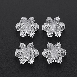 Honeyhandy Transparent Acrylic European Beads, Large Hole Beads, Snowflake, Clear, 13.5x15x6.5mm, Hole: 4mm, about 930pcs/500g