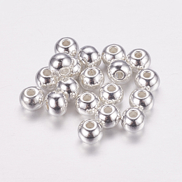 ARRICRAFT Tibetan Style Spacer Beads, Lead Free & Cadmium Free, Round, Silver Color Plated, about 5mm long, 5mm wide, 4mm thick, hole: 1.5mm