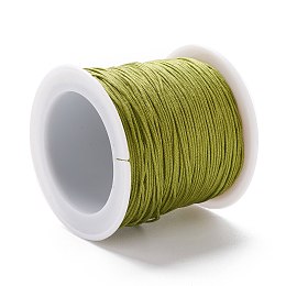 Honeyhandy Braided Nylon Thread, DIY Material for Jewelry Making, Olive, 0.8mm, 100yards/roll