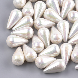 CHGCRAFT Acrylic Imitation Pearl Beads, for Name Bracelets & Jewelry Making, AB Color, teardrop, Seashell Color, 27x15mm, Hole: 1.5mm