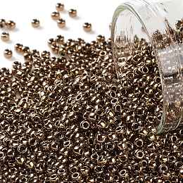 Honeyhandy TOHO Round Seed Beads, Japanese Seed Beads, (221) Bronze, 11/0, 2.2mm, Hole: 0.8mm, about 1103pcs/10g