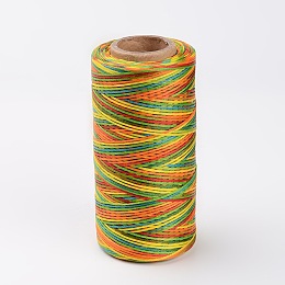 Honeyhandy Flat Waxed Polyester Cords, Colorful, 1x0.3mm, about 284.33 yards(260m)/roll