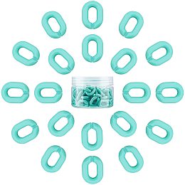 Gorgecraft Acrylic Linking Rings, Quick Link Connectors, For Jewelry Chains Making, Oval, Aquamarine, 19x14x4.5mm, Hole: 11x5.5mm; 100pcs/box