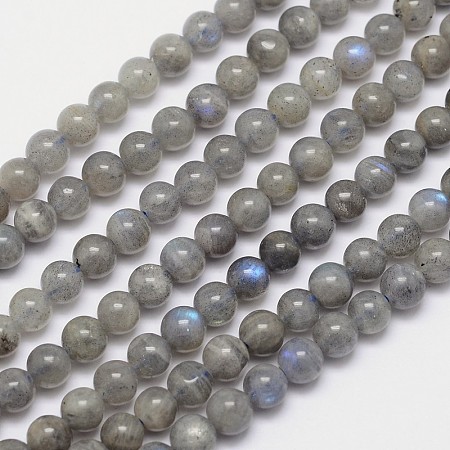 ARRICRAFT Natural Labradorite Round Bead Strands, 6mm, Hole: 1mm, about 59~62pcs/strand, 15.5 inches