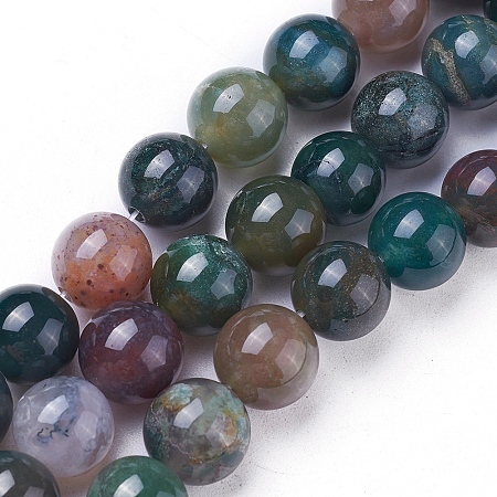 Arricraft Natural Indian Agate Round Beads Strands, 8mm, Hole: 1mm, about 50pcs/strand, 15.7 inches