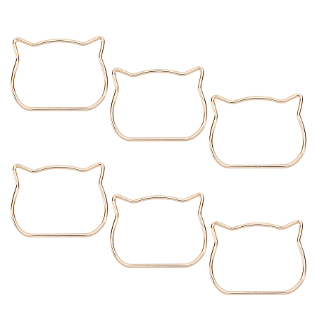 Cat Shape Iron Purse Handles, for Bag Making, Purse Making, Handle Replacement, Golden, 85.5x116.5x3.5mm