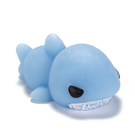 Honeyhandy Shark Shape Squishy Stress Toy, Funny Fidget Sensory Toy, for Stress Anxiety Relief, Light Blue, 45x27x18.5mm