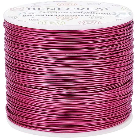 BENECREAT 18 Gauge 492FT Tarnish Resistant Jewelry Craft Wire Bendable Aluminum Sculpting Metal Wire for Jewelry Craft Beading Work, Red