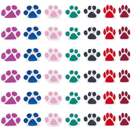 NBEADS 100 Pcs Dog Paw Prints Handmade Polymer Clay Beads Mixed Color Loose Animal Polymer Clay Beads for Craft Jewelry Making