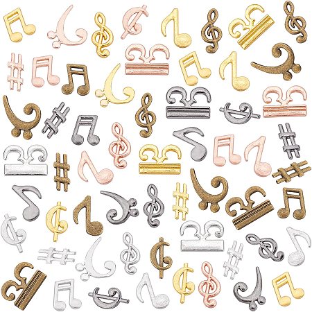 OLYCRAFT 105Pcs Note Resin Filler Music Note Filling Charms Alloy Epoxy Resin Accessories for Resin Crafting and Jewelry Making DIY Necklace Bracelet Earrings -5 Colors