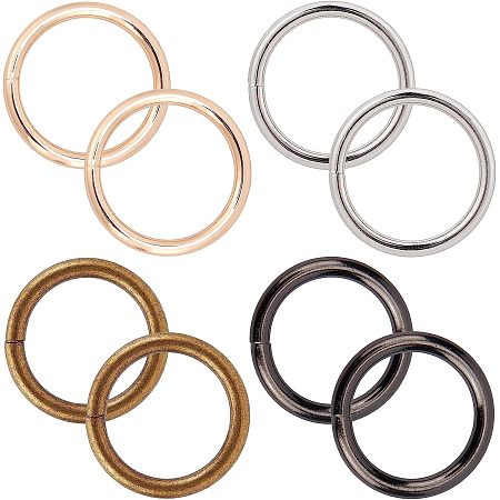 GORGECRAFT 1 Box 8Pcs 4 Colors 1 Inch/ 25mm Metal O-Ring Buckle Connector Round Loops Alloy Linking Rings for Bags Webbing Purse Belt Straps Home DIY Sewing Craft Hardware Accessories
