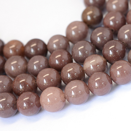 Honeyhandy Natural Purple Aventurine Round Bead Strands, 8~8.5mm, Hole: 1mm, about 47pcs/strand, 15.5 inch