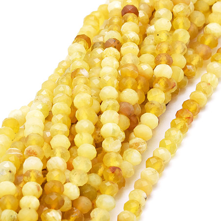 Natural Yellow Opal Beads  Strands, Faceted, Rondelle, 5.5~6x4~4.5mm, Hole: 1mm, about 95pcs/strand, 15.59''(39.6cm)