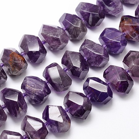 ARRICRAFT Natural Amethyst Bead Strands, Nuggets, 15~25x13~17mm, Hole: 2.5mm; about 26pcs/strand, 16 inches