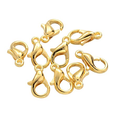 NBEADS 1000pcs Jewelry Findings, Alloy Lobster Claw Clasps, Golden, 10x6mm, Hole: 1mm