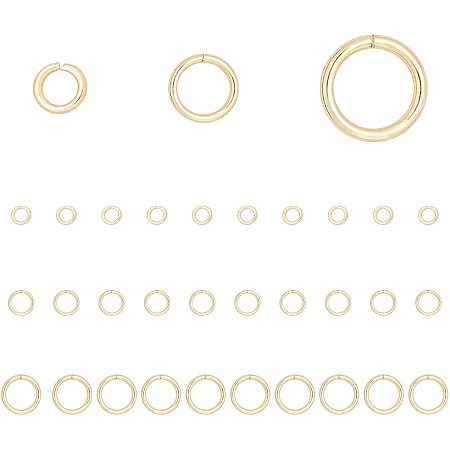 BENECREAT 30Pcs 4/6/8mm 14K Gold Filled Gold Jump Ring Jump Rings for Jewelry Making Gold Open Jump Rings Bulk for DIY Craft Earring Necklace Bracelet