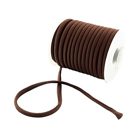 ARRICRAFT 20m Elastic Spandex Nylon Thread Habotai Foulard Cord for Bracelet Necklace Making, 5x3mm, CoconutBrown, 5x3mm